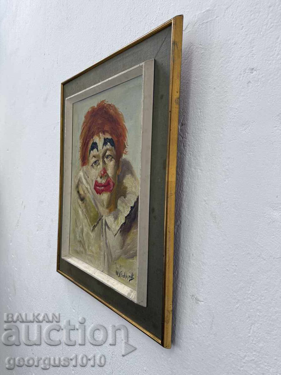 Auction  Original Painting "Sad Clown" No. 7403