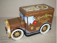 Metal music box from biscuits 19 cm, excellent