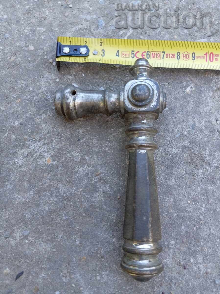 Χάλκινη λαβή για παλιά κλειδαριά, χερούλι πόρτας, μάνταλο - 5