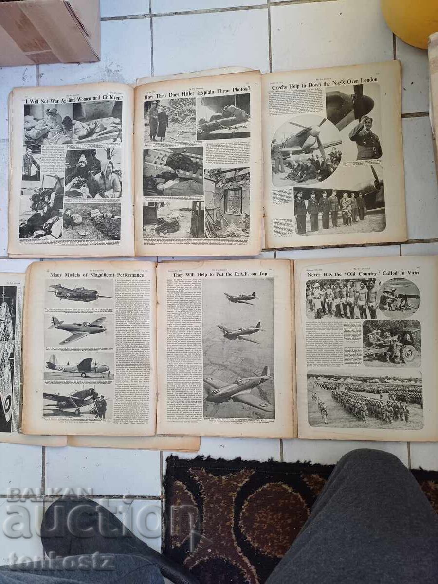 5 pcs War Illustrated 1940 with price 18.00 BGN | € 9.20