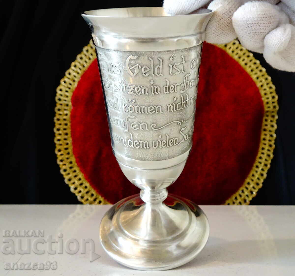 Аукцион Чаша от калай за вино,изба,сватба,кръчма. Аукцион Чаша от калай за вино,изба,сватба,кръчма.