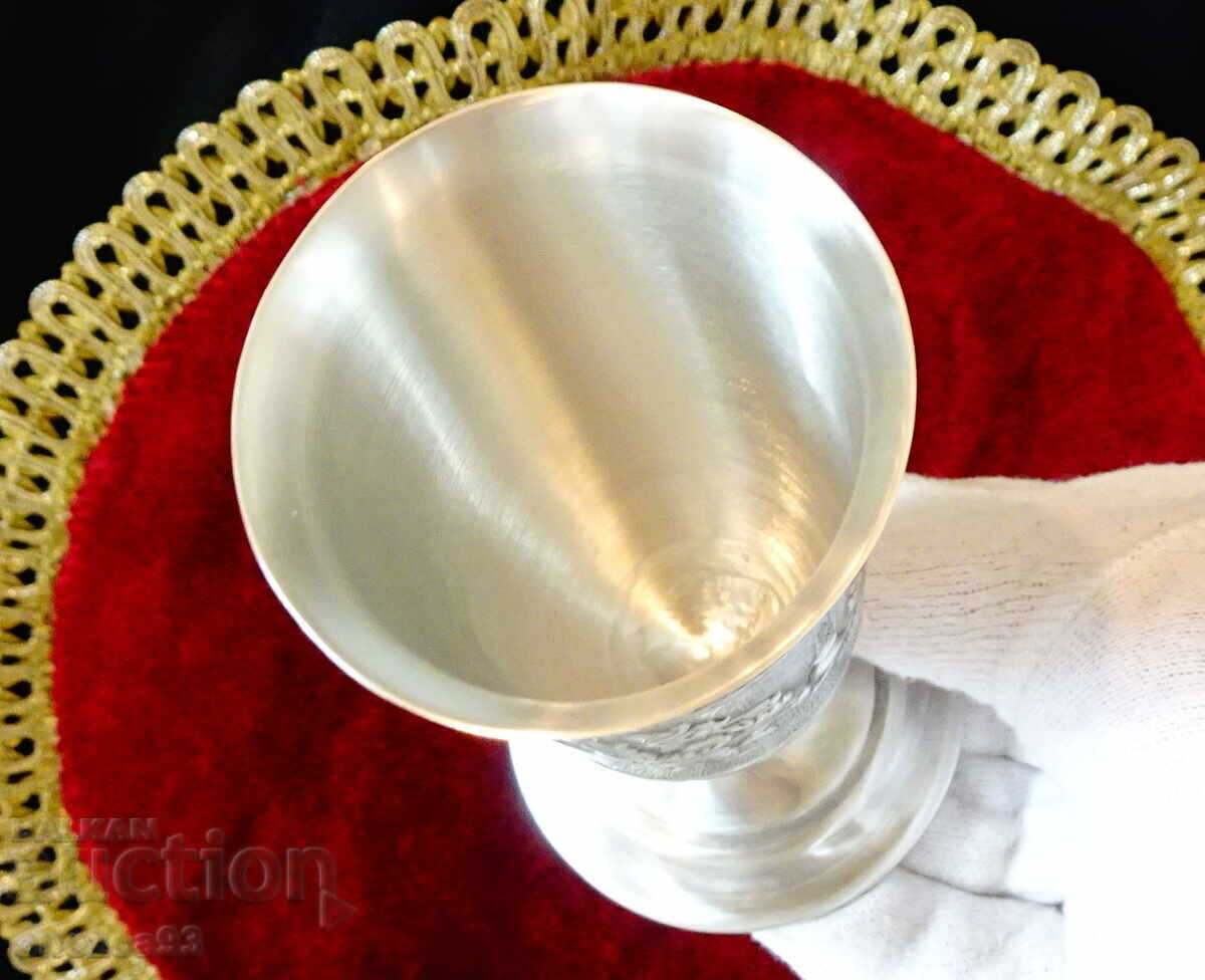 Чаша от калай за вино,изба,сватба,кръчма. - 5 Чаша от калай за вино,изба,сватба,кръчма. - 5