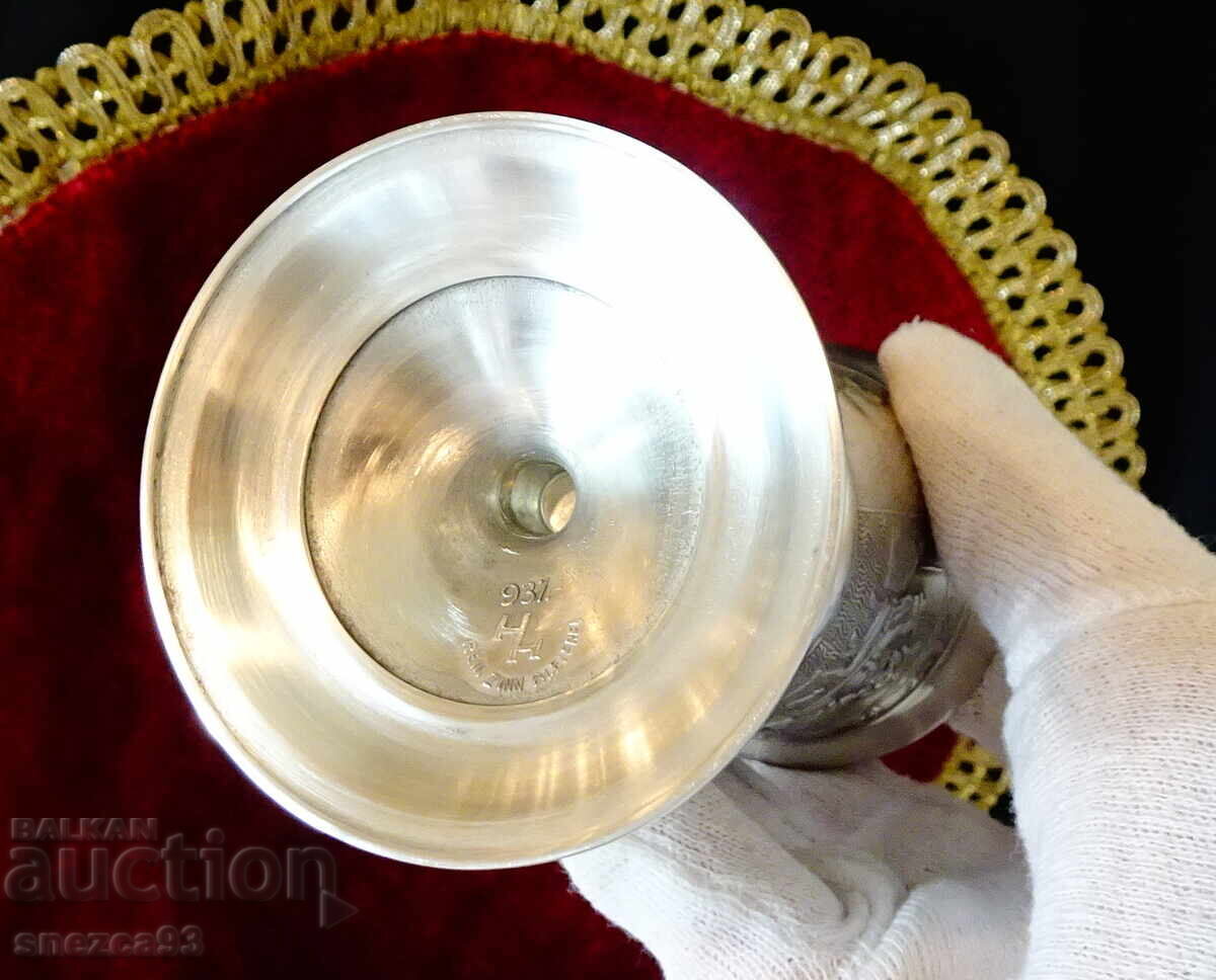 Чаша от калай за вино,изба,сватба,кръчма. - 6 Чаша от калай за вино,изба,сватба,кръчма. - 6