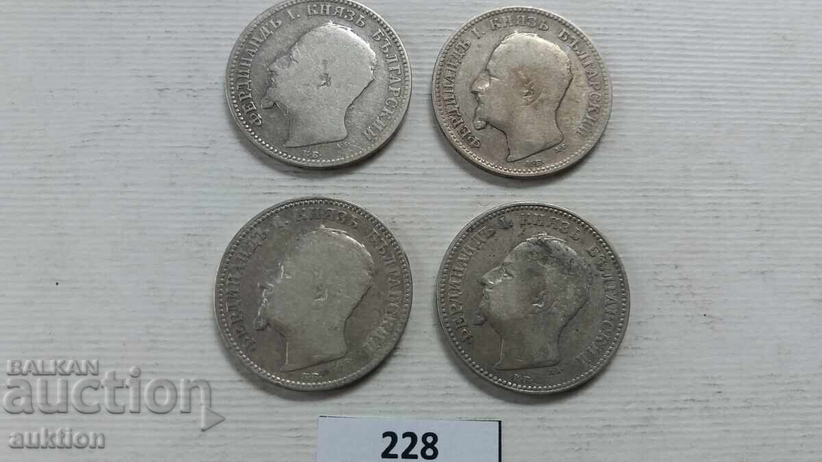 1 LEV 1891 AN - 4 BUCĂȚI - ARGINT - 5