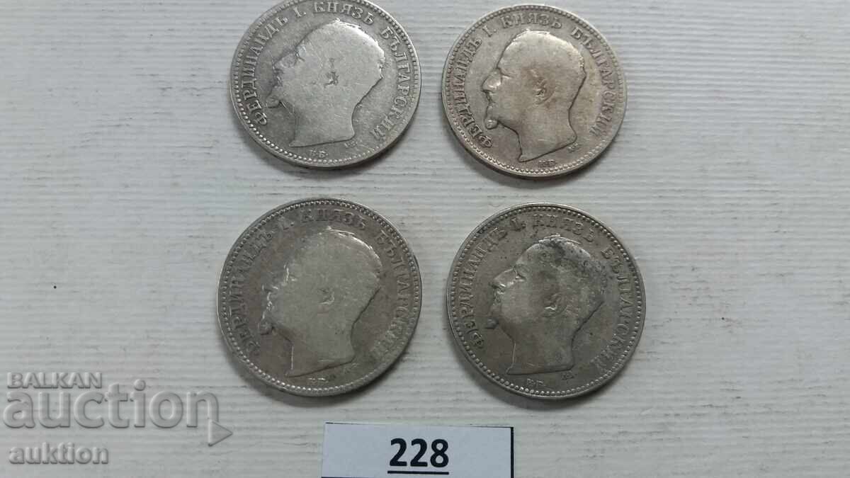 1 LEV 1891 AN - 4 BUCĂȚI - ARGINT - 6