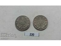 1 Lev 1910 and 1912 Year for Collection - Silver