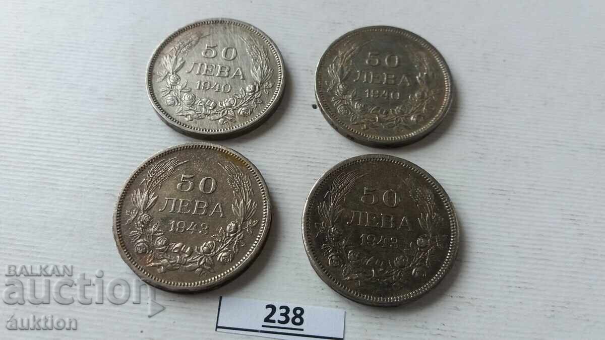 Licitație 50 LEVA 1940 ȘI 1943 ANUL 4 BUCĂȚI