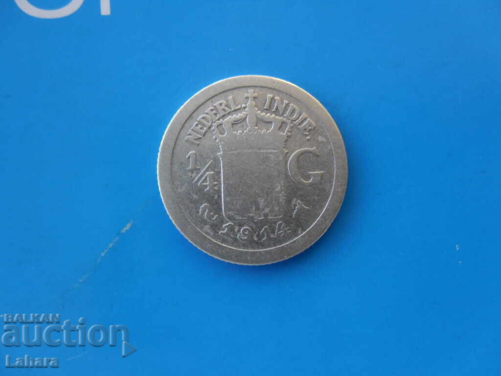 Auction  1/4 Guilder 1914 Netherlands, Dutch East Indies