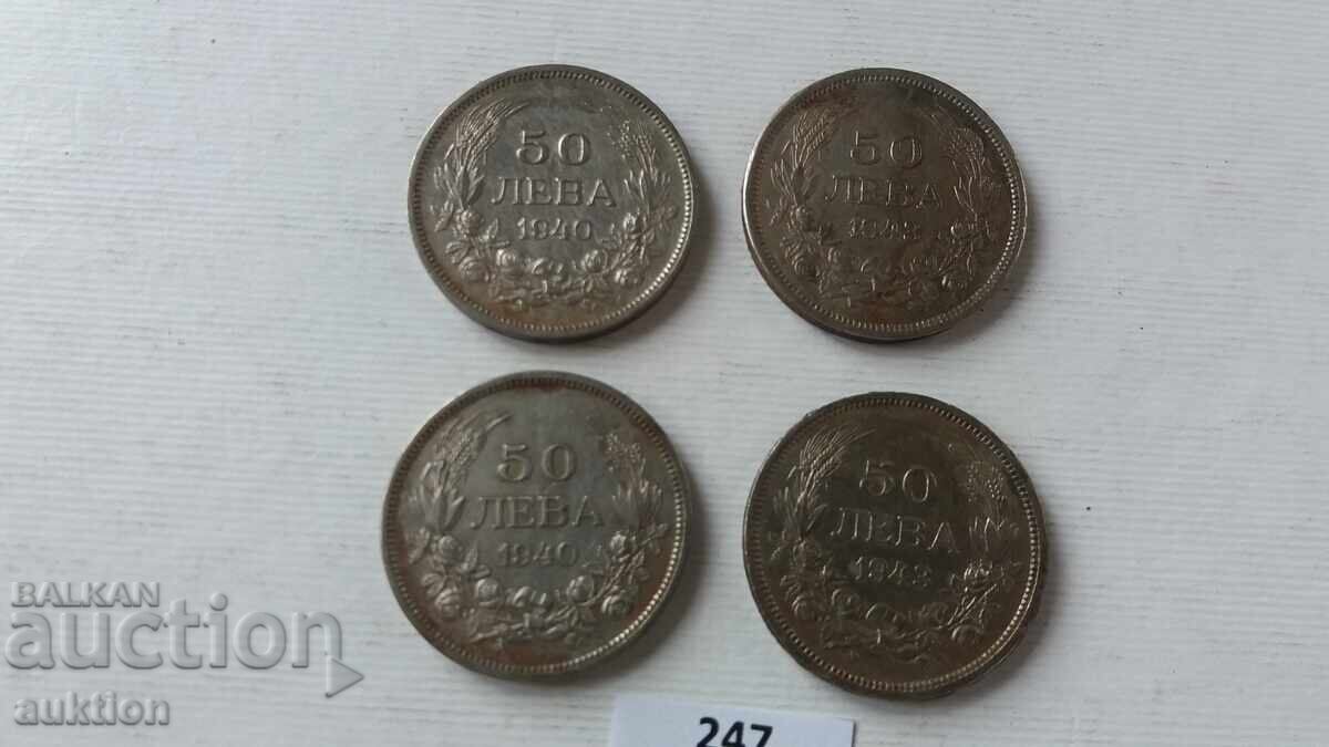 50 LEVA 1940 and 1943, 4 pieces