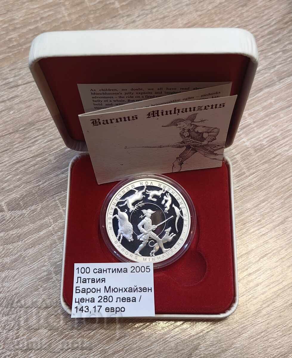 100 santimi 2005 Letonia - Baronul Münchhausen 100 santimi 2005 Letonia - Baronul Münchhausen