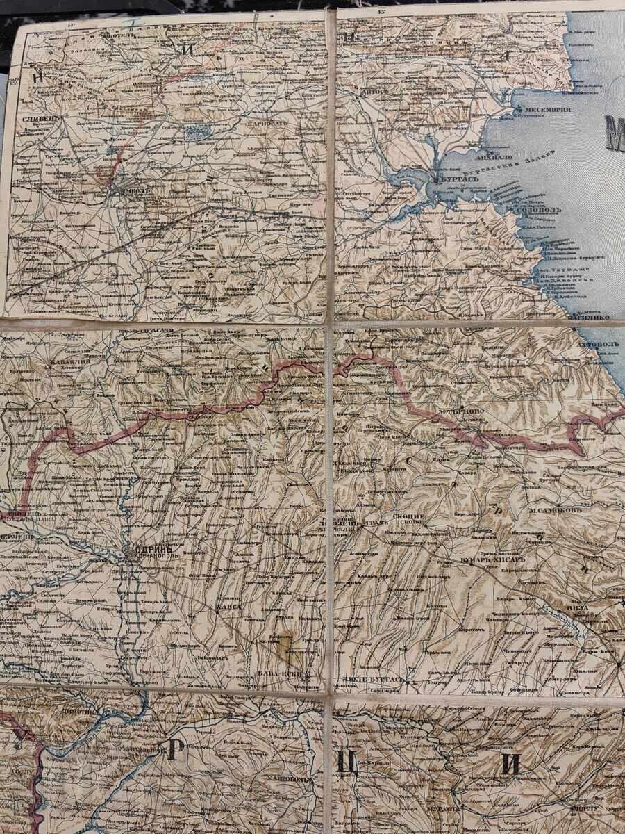 SLIVEN BURGAS EDİRNE CONSTANTINOPOL HARTĂ GEOGRAFICĂ VILAET - 5