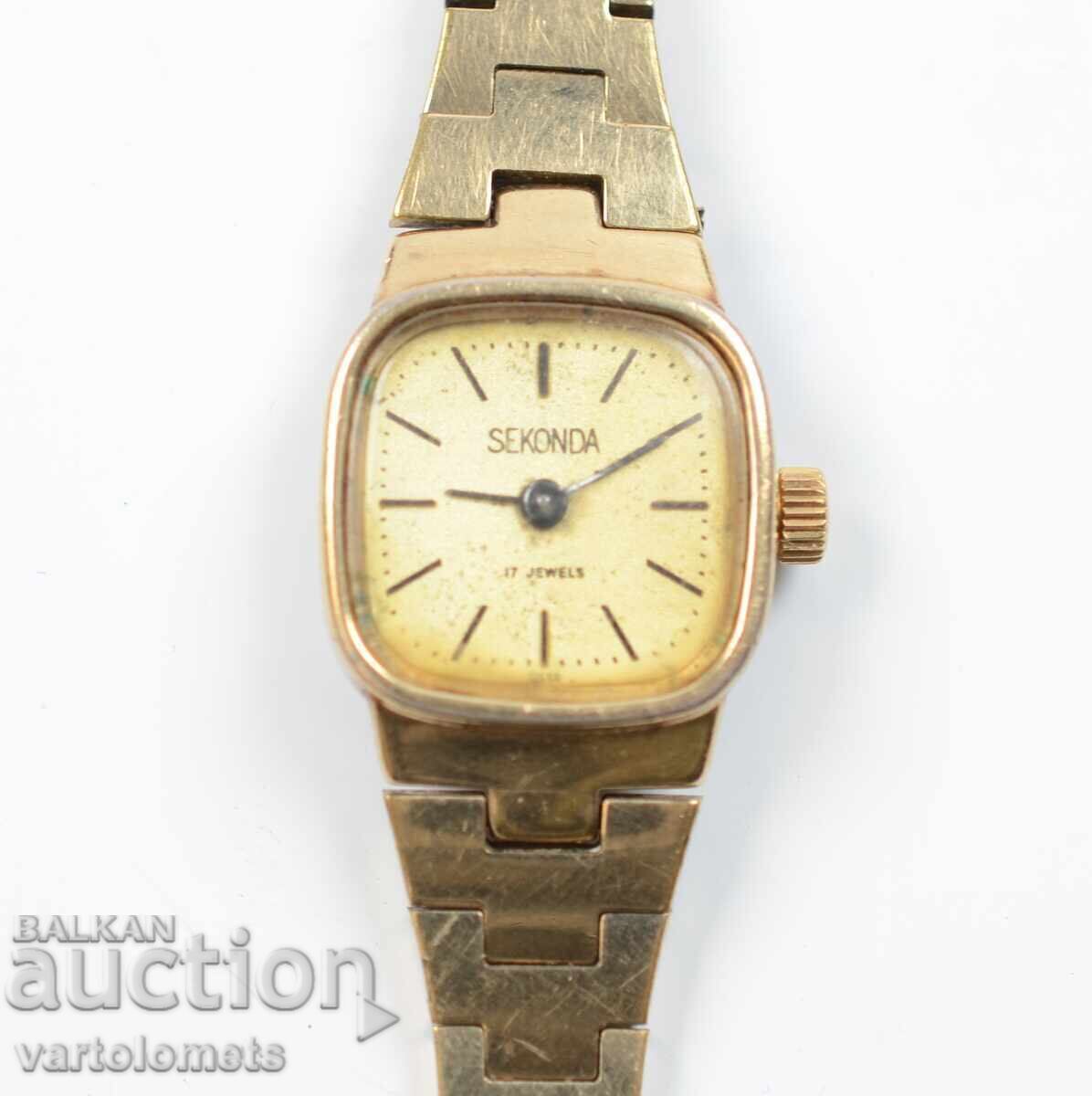 Women's watch SEKONDA USSR with gold plating AU 5 Mk - not working with price 12.00 BGN | € 6.14 Women's watch SEKONDA USSR with gold plating AU 5 Mk - not working with price 12.00 BGN | € 6.14