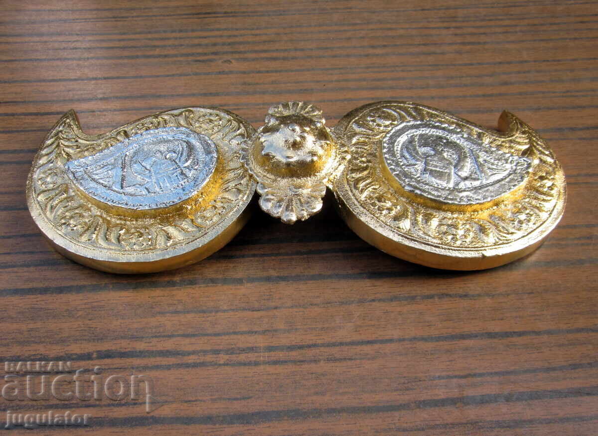 Bulgarian folk pafta (ornate belt buckle) paftas (belt buckles) from a folk ensemble with price 120.00 BGN | € 61.36