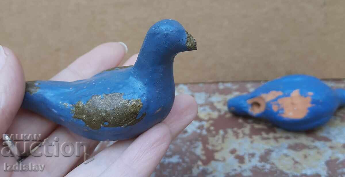 Two old ceramic whistles in the shape of birds - 6