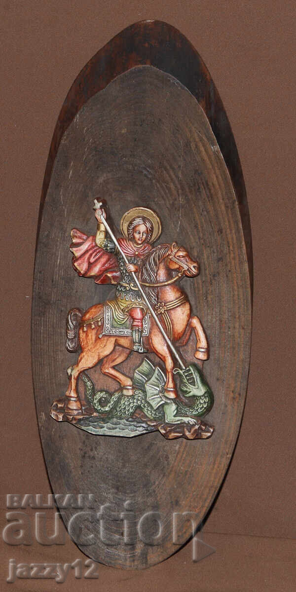 Ανάγλυφη εικόνα Άγιος Γεώργιος ο Τροπαιοφόρος με τιμή 110.00 BGN | € 56.24