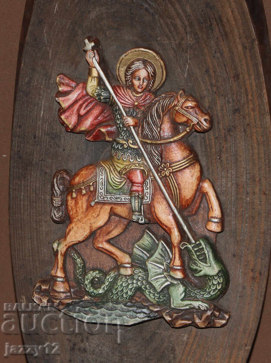 Δημοπρασία Ανάγλυφη εικόνα Άγιος Γεώργιος ο Τροπαιοφόρος