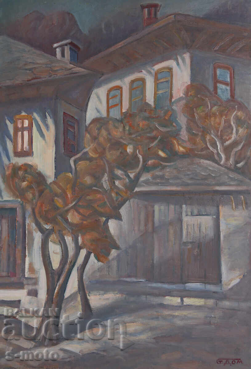 Στογιάν Ντομούτσιεφ (1935 - 2021) ελαιογραφίες αγροτικό τοπίο με τιμή 1100.00 BGN | € 562.42 Στογιάν Ντομούτσιεφ (1935 - 2021) ελαιογραφίες αγροτικό τοπίο με τιμή 1100.00 BGN | € 562.42