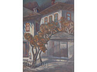 Stoyan Domuschiev (1935 - 2021) ulei pe pânză peisaj rural