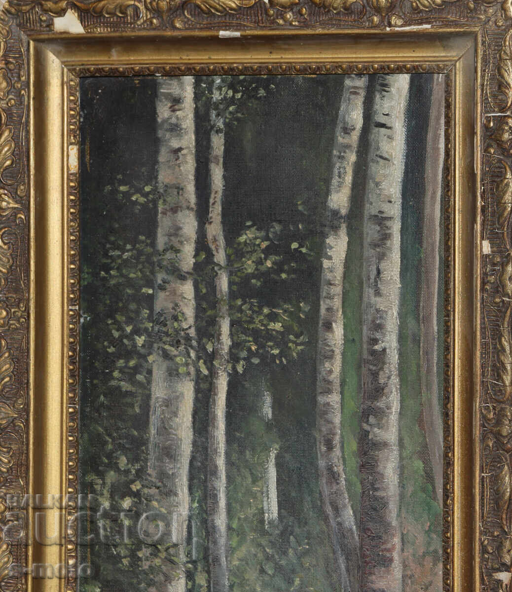 Παράδοση Παλιός ελαιογραφία δασικού τοπίου