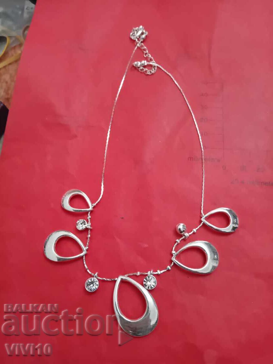 Antique silver-plated necklace with stones Antique silver-plated necklace with stones