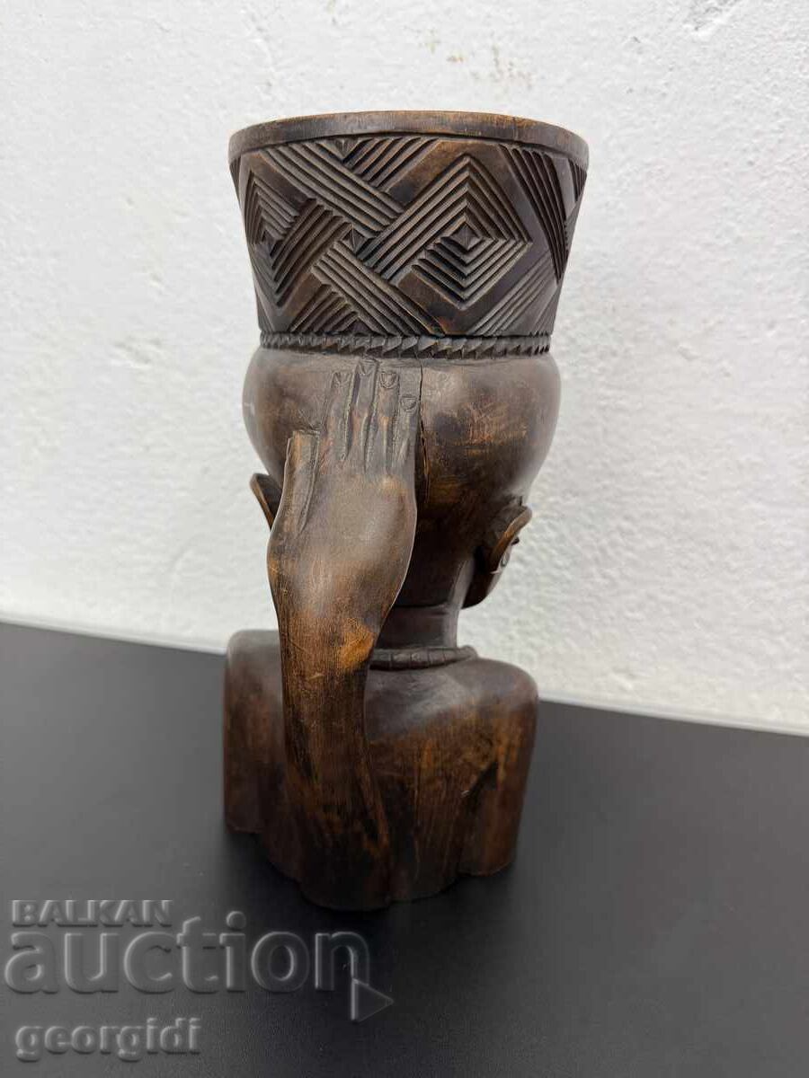 Hand-carved bowl / mug from Cuba. No. 7419 - 5