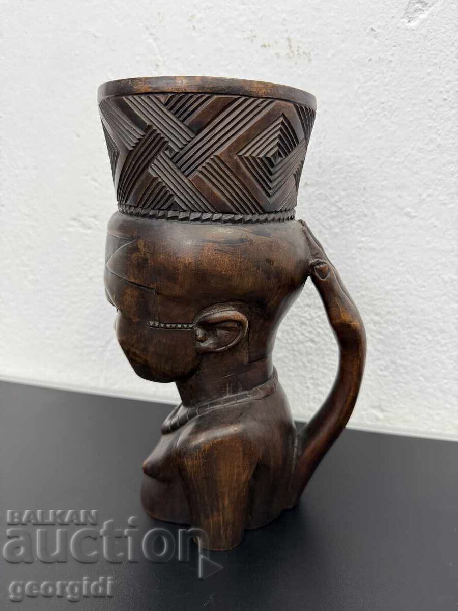 Hand-carved bowl / mug from Cuba. No. 7419 - 6