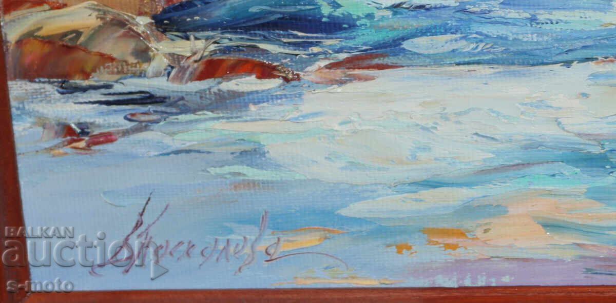 Oil painting landscape with a house - 7