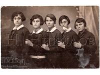 1929 OLD PHOTO GORNA ORYAHOVITSA HIGH SCHOOL STUDENTS IN STUDIO E486