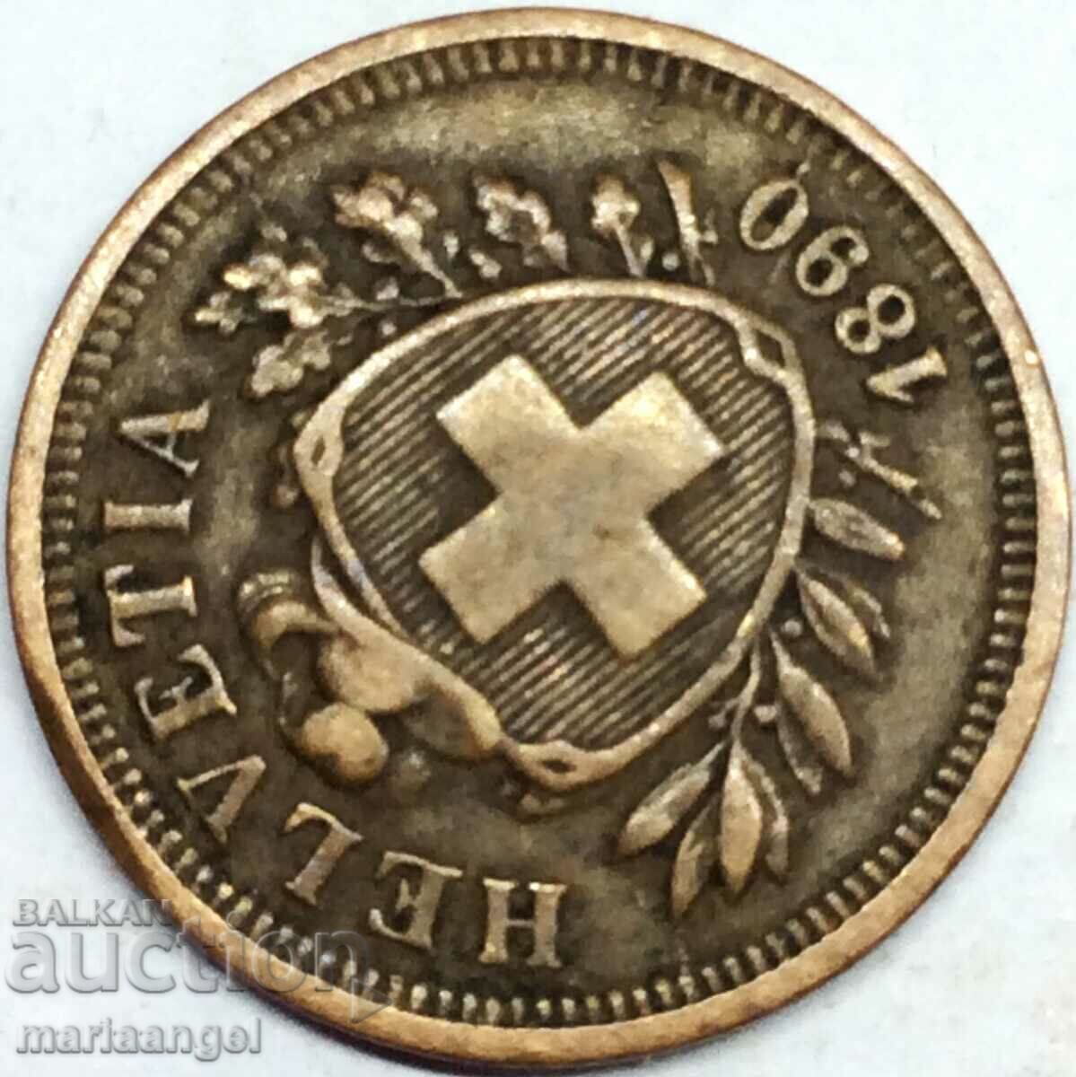 Δημοπρασία 1 rapenne 1890 Ελβετία B - Canton Bern χάλκινο - σπάνιο