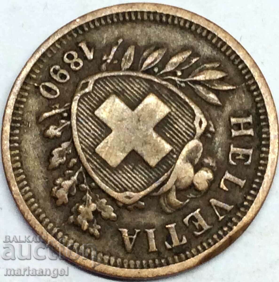 1 rapenne 1890 Ελβετία B - Canton Bern χάλκινο - σπάνιο - 5