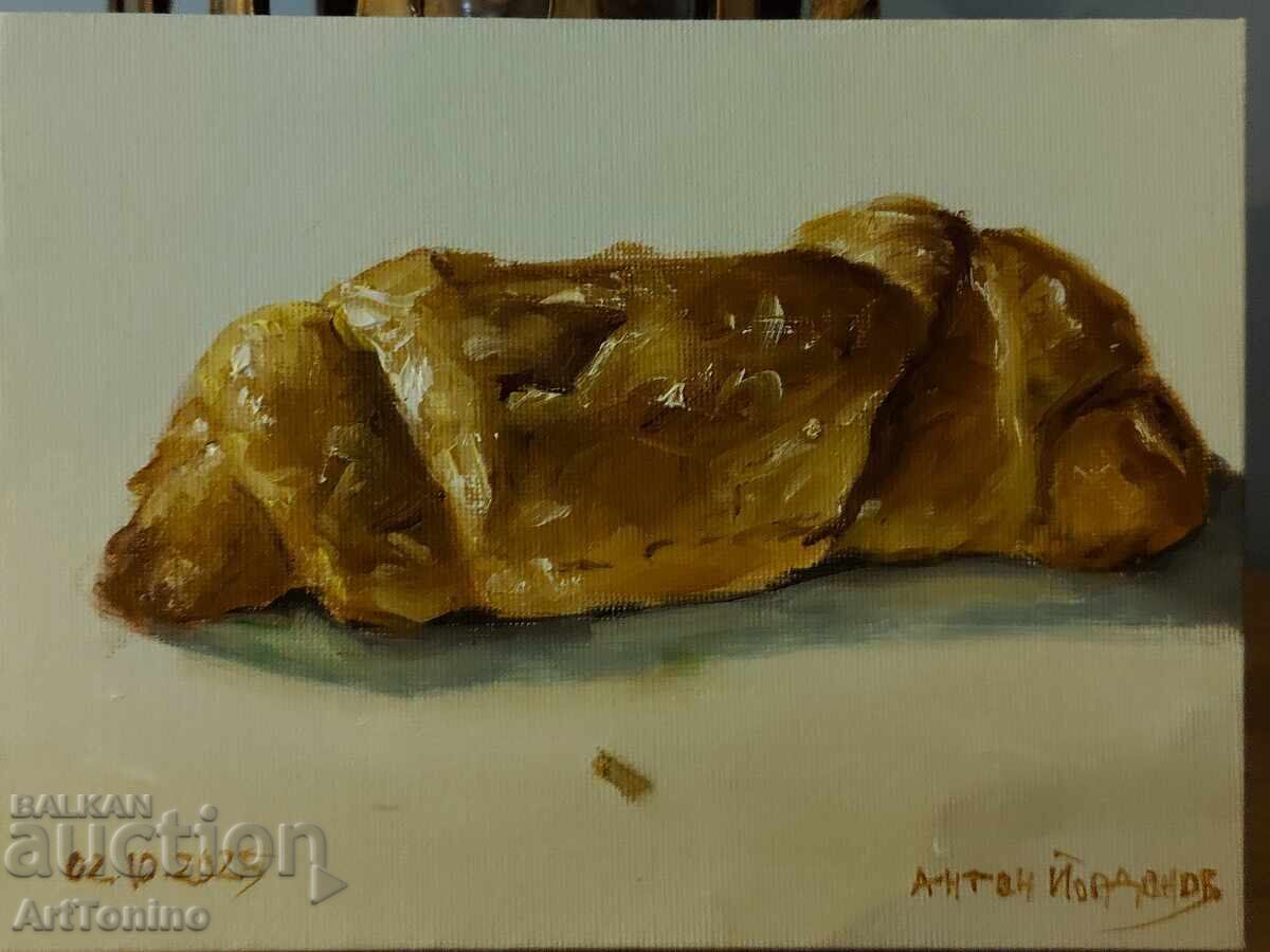 Oil painting - Still life - Croissant - Artist: Anton Yordanov Oil painting - Still life - Croissant - Artist: Anton Yordanov
