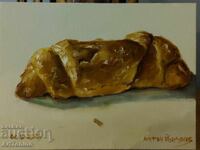 Oil painting - Still life - Croissant - Artist: Anton Yordanov