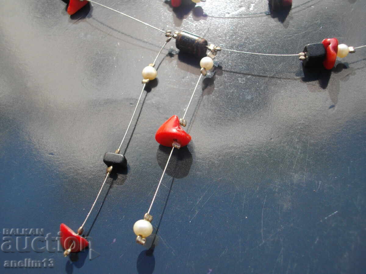 Delivery of SILVER SET BRACELET EARRINGS NECKLACE CORALS PEARLS