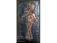 Медна стенна декорация, плакет анимация СССР "Ну, погоди!"