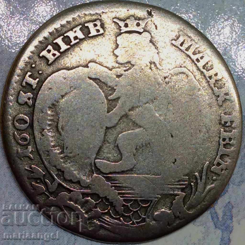 1/12 τάληρο 1766 Γερμανία κρατιδίων Έσσης-Κάσσελ Λέων ασήμι - σπάνιο με τιμή 68.00 BGN | € 34.77