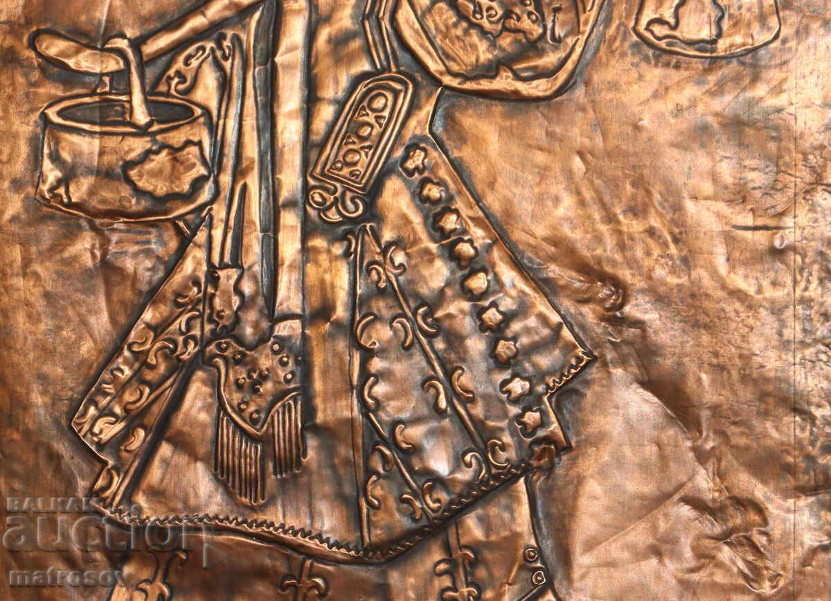 Plachetă de miere artistică basorelief, femeie în costum popular - 5