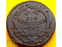 1 kreuzer 1763 Austria M.Theresa K - Fruhwald 12.46g