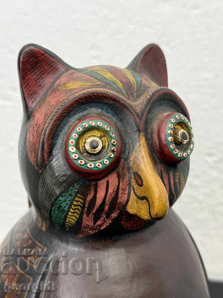 Μεξικάνικη τερακότα με παράσταση κουκουβάγιας. №7421 - 6