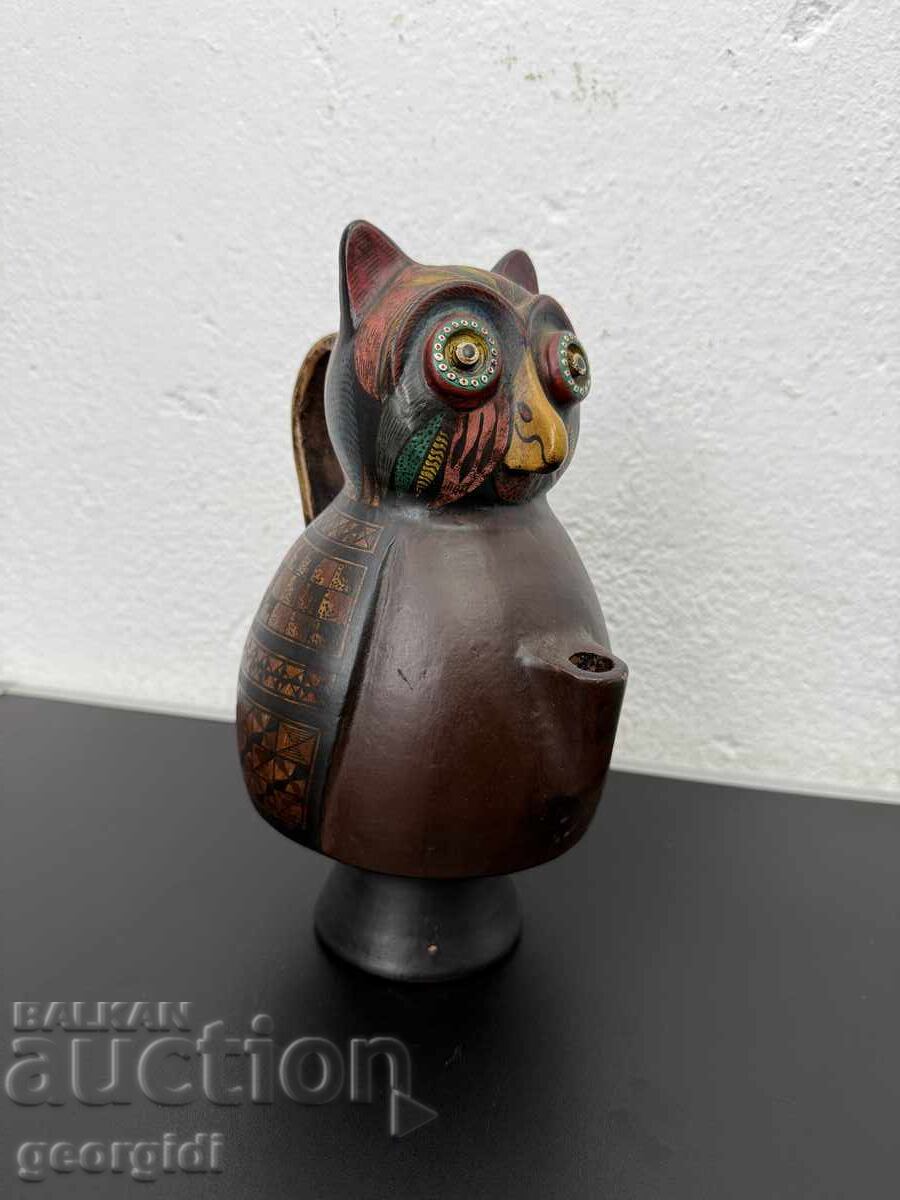 Μεξικάνικη τερακότα με παράσταση κουκουβάγιας. №7421