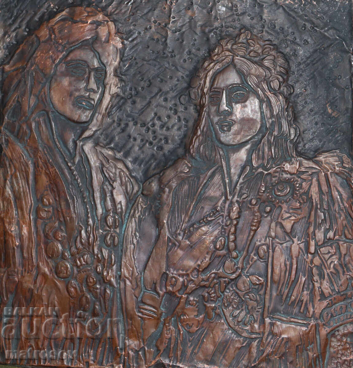 Handmade copper bas-relief plaque, portrait with price 180.00 BGN | € 92.03