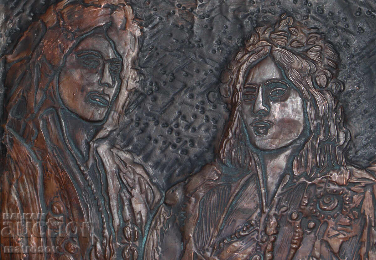 Delivery of Handmade copper bas-relief plaque, portrait