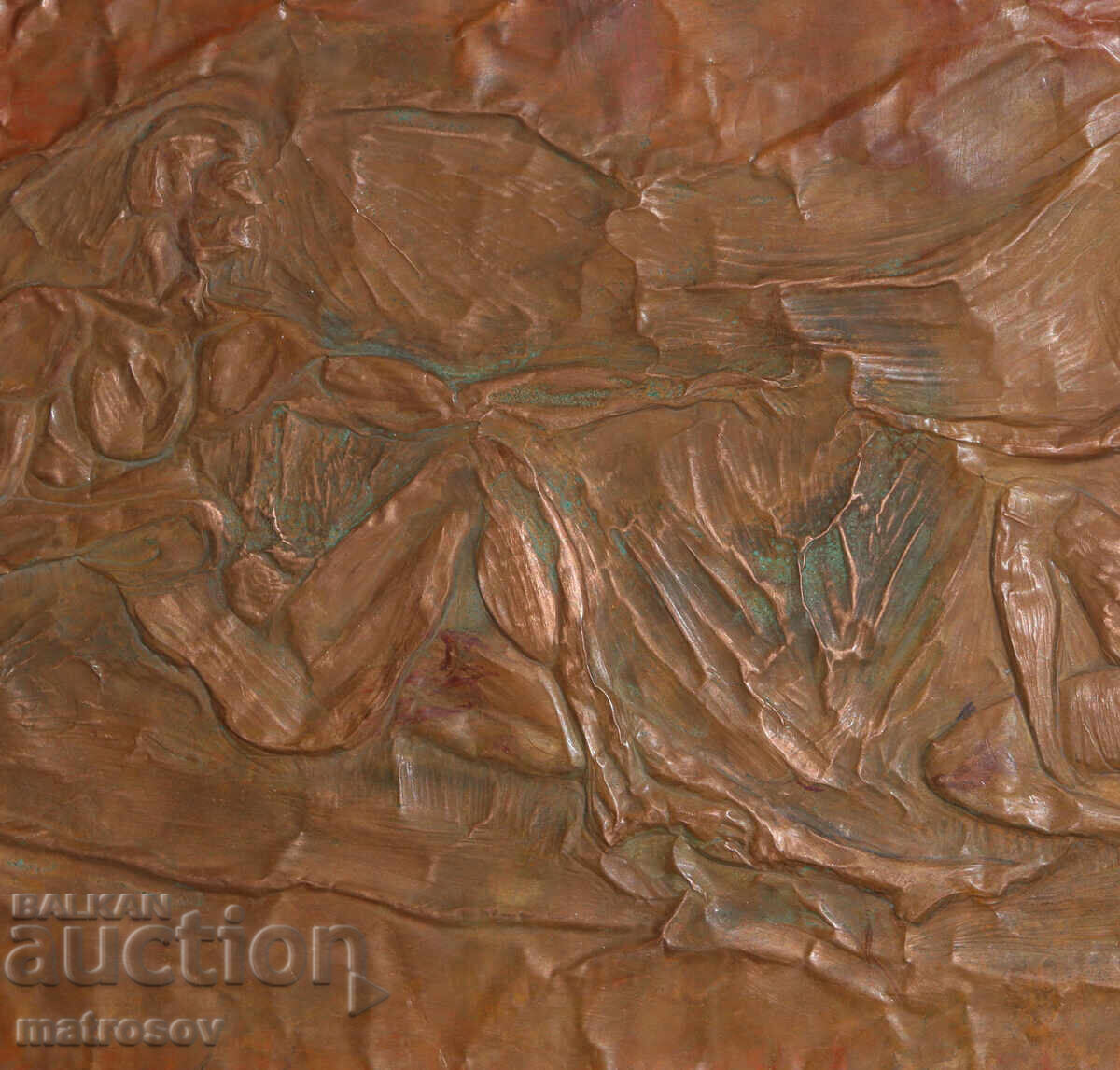 Handmade, original copper bas-relief plaque - 6
