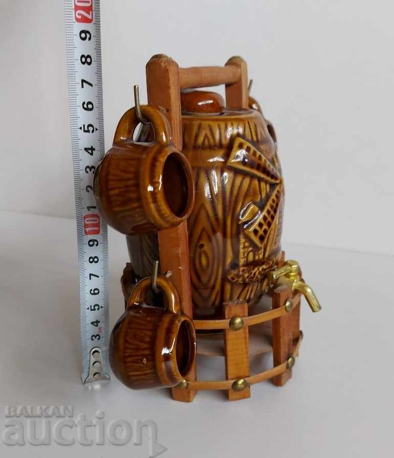 Auction  SOC CERAMIC SERVICE FOR BRANDY GLASS CUPS BURENTS KANELKA