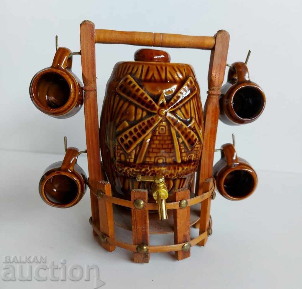 SOC CERAMIC SERVICE FOR BRANDY GLASS CUPS BURENTS KANELKA