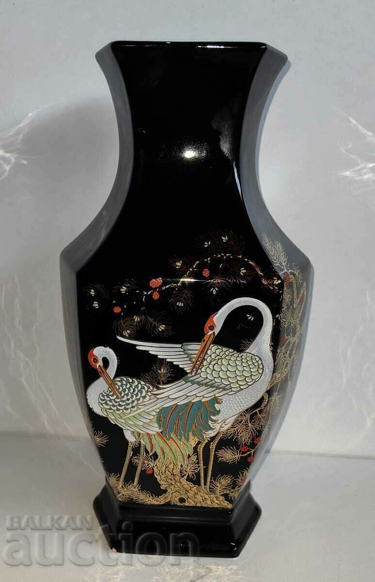 Italian Very Large Porcelain Vase Cobalt Blue