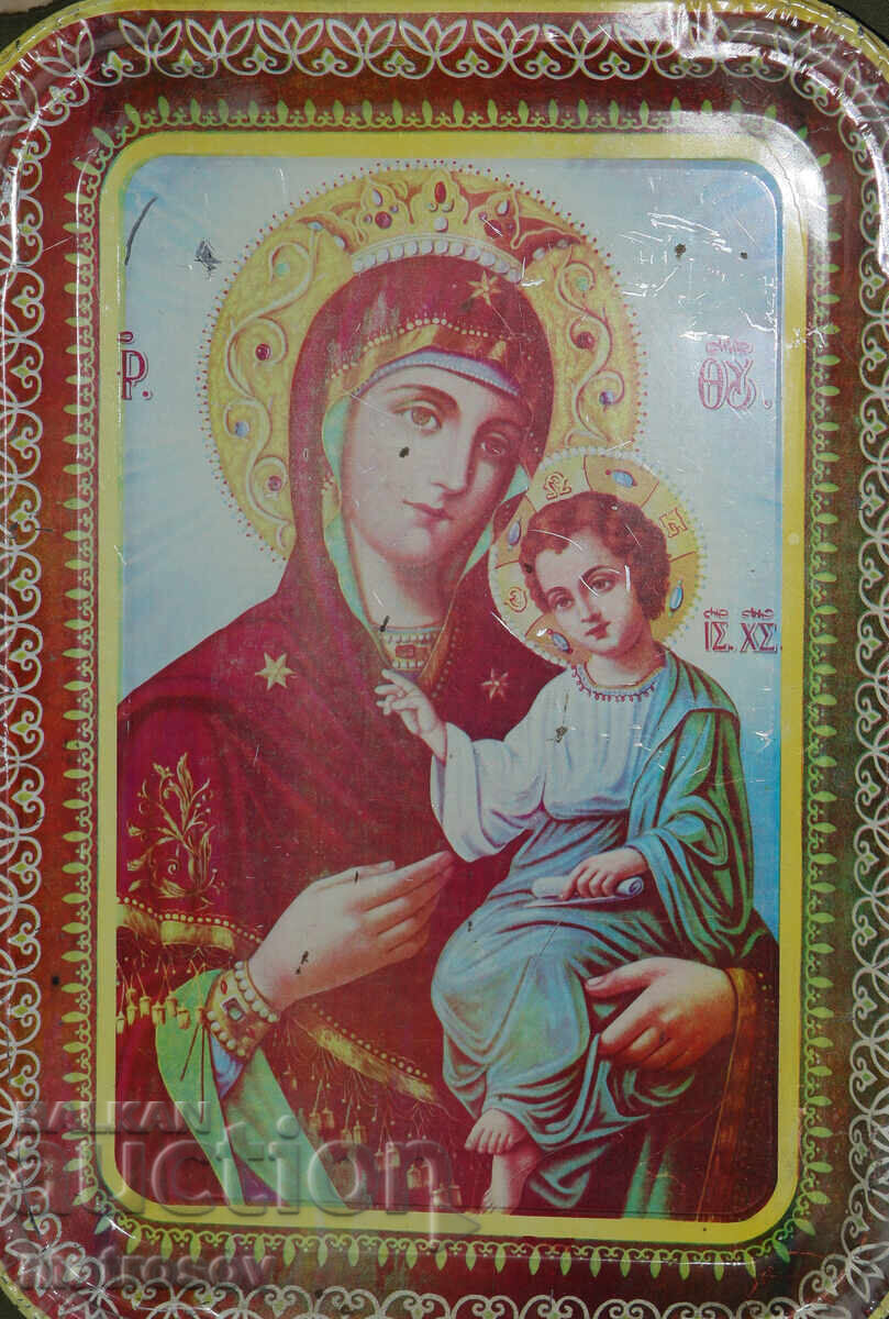 Θρησκευτικός μεταλλικός δίσκος, λιθογραφία, Αγία Θεοτόκος με τιμή 120.00 BGN | € 61.36 Θρησκευτικός μεταλλικός δίσκος, λιθογραφία, Αγία Θεοτόκος με τιμή 120.00 BGN | € 61.36