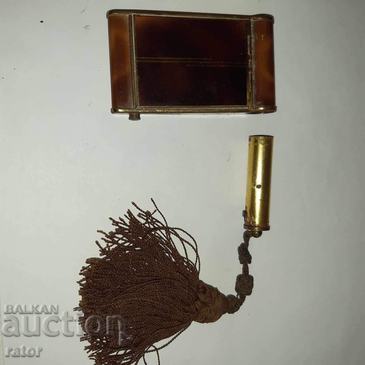 Delivery of Very old beautiful rare powder compact with lipstick - 100 years old