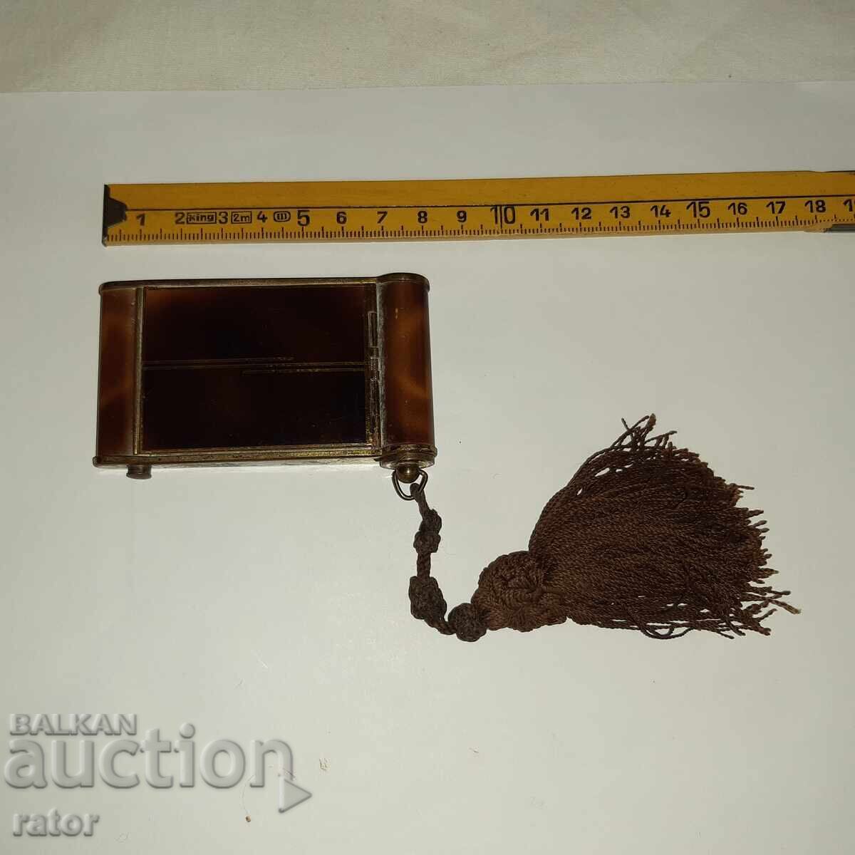 Very old beautiful rare powder compact with lipstick - 100 years old