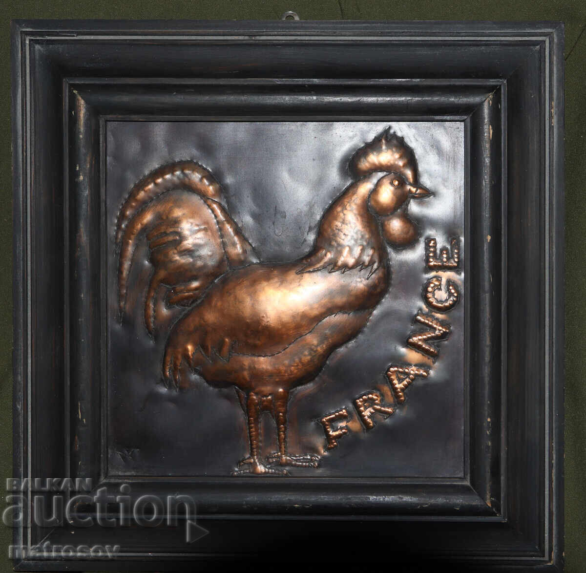Original Copper Relief Picture, Rooster