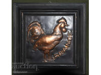 Tablou de cupru basorelief, cocos, autor